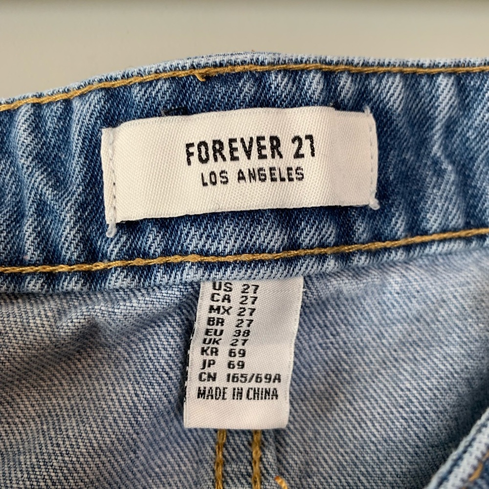 Distressed Light Wash Denim Skirt - Picture 4 of 4